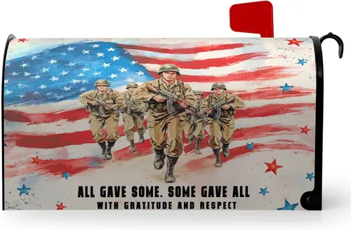 Vista 61 de Funda magnética para buzón patriótico de verano del 4 de julio, cubierta para buzón de bandera de Estados Unidos, diseño floral, Día