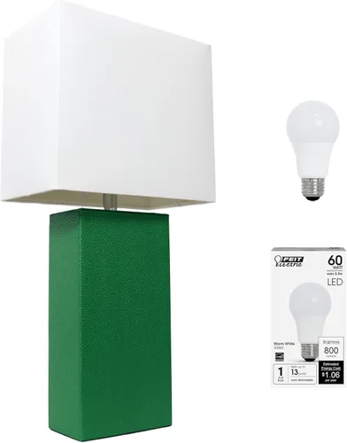 Vista 10 de Elegant Designs LT1025-PRP-LB Lámpara de mesa moderna envuelta en cuero para sala de estar, pasillo, entrada, dormitorio, oficina, púrpura