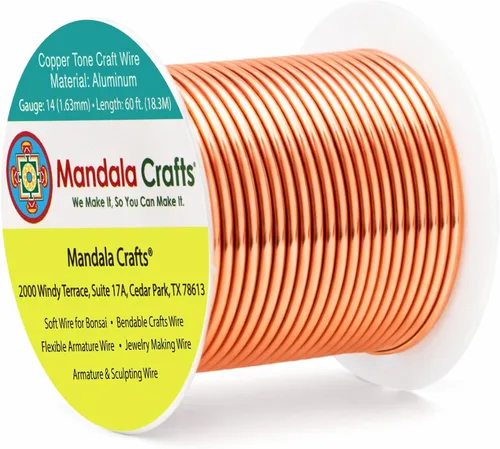 Vista 183 de Mandala Crafts - Alambre de aluminio anodizado de calibre 22 para hacer joyas - 137.2 m de alambre flexible surtido y coloreado - Doble para bonsái