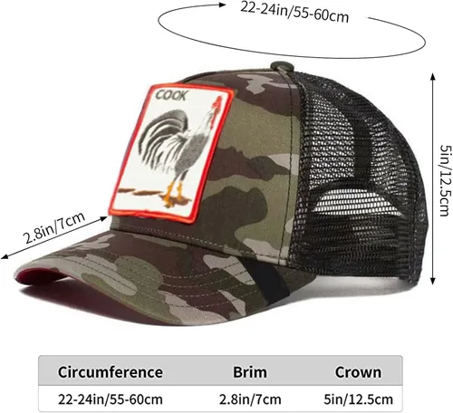 Vista 5 de Gorra de béisbol unisex de malla con parche cuadrado para mujer y hombre