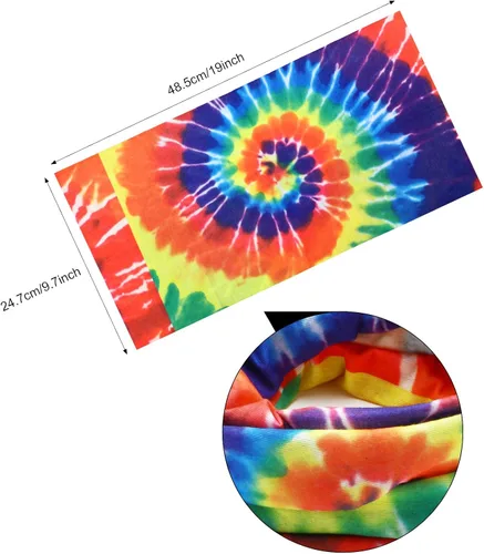 Vista 2 de Hicarer El juego de 4 accesorios hippie incluye collar y aretes de signo de la paz de los años 70 gafas de sol hippie disfraces de teñido anudado