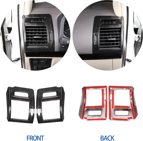 Vista 5 de Ajuste para Toyota Land Cruiser Prado FJ150 150 2018 marco de cubierta de ventilación de salida de aire acondicionado lateral de automóvil, cubierta