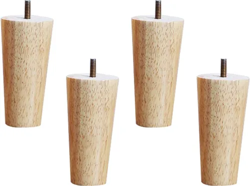 Vista 8 de Patas cónicas de madera maciza, patas de mesa de centro con rosca M8, patas de mesa de café, patas de sofá de bricolaje, patas de soporte