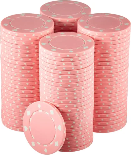 Vista 6 de Paquete de 100 fichas de póquer adecuadas, juego de fichas de calidad de casino de 0.41 oz, fichas de póquer en blanco no denominadas, perfectas