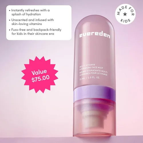Vista 2 de Evereden Happy Face DUO Barbie Edition y juego de niebla hidratante multivitamínica: lavado y crema facial para niños con múltiples vitaminas, spray