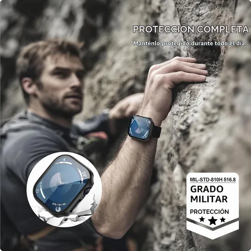 Vista 5 de Paquete de 6 fundas para Apple Watch Series 10 de 42mm con protector de pantalla de vidrio templado, JZK protector delgado con cobertura completa