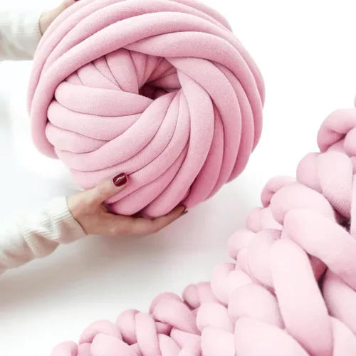 Vista 11 de Hilo para tejer con los brazos para hilo grueso, ganchillo tubular gigante para hacer mantas DIY, tejido a mano con nudos trenzados, manta lavable