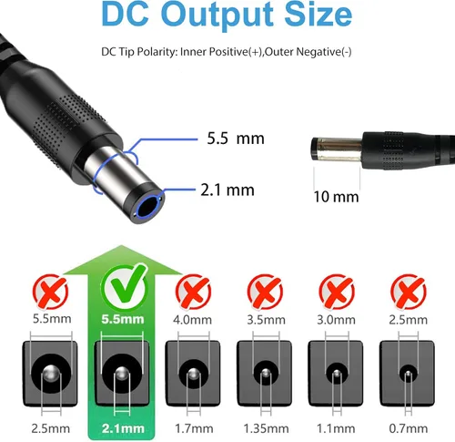 Vista 4 de PAUTIX - Adaptador de fuente de alimentación de 24V CC 24V 2A 48W Transformador de controlador LED de bajo voltaje con enchufe US de 5.5 x 2.1mm