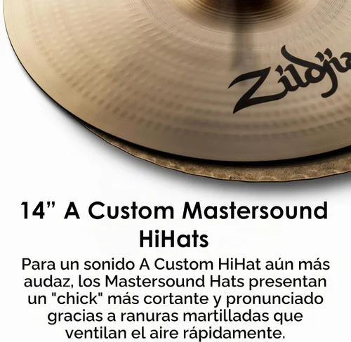 Vista 3 de Zildjian A20550 14" A Custom Mastersound Hi-Hats Platillos