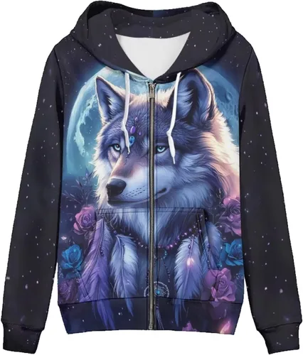 Vista 34 de Showudesigns Sudaderas con capucha y cremallera para mujer XS-5XL Un pollo