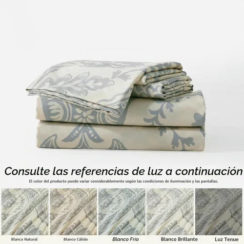 Vista 5 de Bedduvit Juego de funda de edredón de algodón, tamaño Queen, damasco, estampado de cachemira, transpirable, minimalista, con estampado de damasco