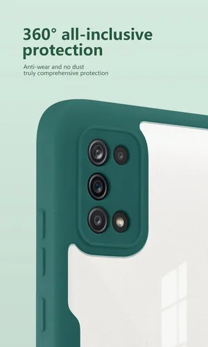 Vista 6 de Funda compatible con Realme 7 Pro, compatible con Realme 7 Pro, protector de pantalla integrado 2 en 1, color verde