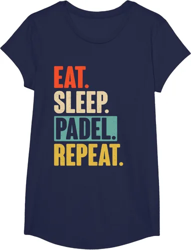 Vista 28 de Eat Sleep Padel Repeat - Camiseta de pádel retro vintage, Negro