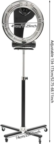 Vista 6 de Secador de pelo infrarrojo profesional orbiting de 1000 W - Secador de salón giratorio independiente con base giratoria giratoria, 3 funciones + 6