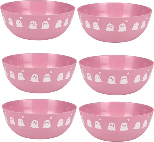 Vista 15 de 6 cuencos de Halloween para dulces grandes, cuencos de plástico para dulce o truco, cuenco de plástico reutilizable para suministros de fiesta