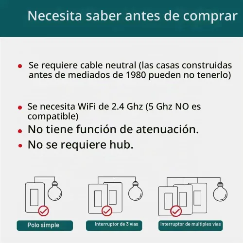 Vista 2 de TREATLIFE Paquete de 4 interruptores inteligentes de 3 vías, interruptor de luz inteligente WiFi de 2.4 GHz, funciona con Alexa, Google Home