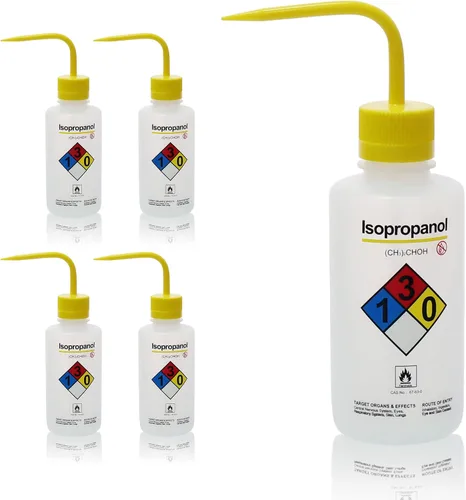 Vista 10 de Utile 4 botellas de lavado de acetona de 17 oz (16.9 fl oz), boca estrecha, botella de seguridad con ventilación automática, material de LDPE