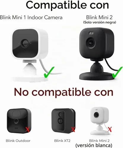 Vista 2 de Wasserstein Funda de reloj despertador para Blink Mini, versión negra, cubierta discreta para colocación de cámara discreta, no compatible con Blink