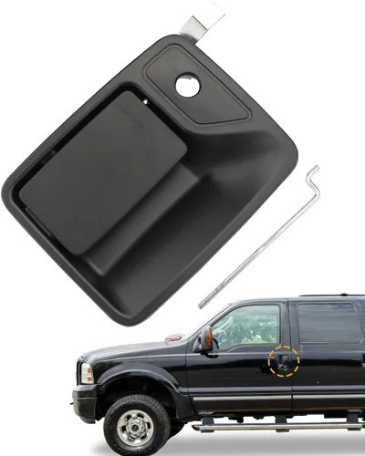 Vista 17 de Juego de manijas de puerta exterior (4 unidades), compatible con Ford F-250 Plástico negro