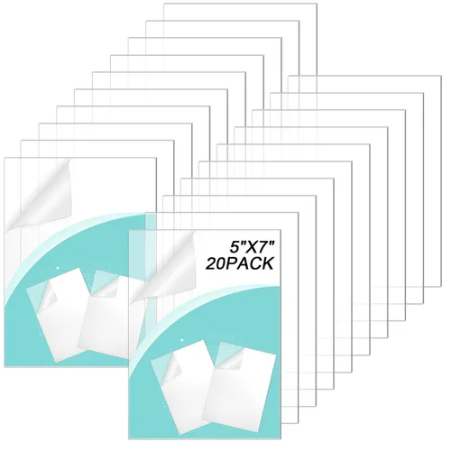Vista 10 de Queekay Paquete de 20 Láminas de Acrílico Transparente de 4" x 6" Paneles de Plástico Fundido Transparente con Papel Protector para Proyectos