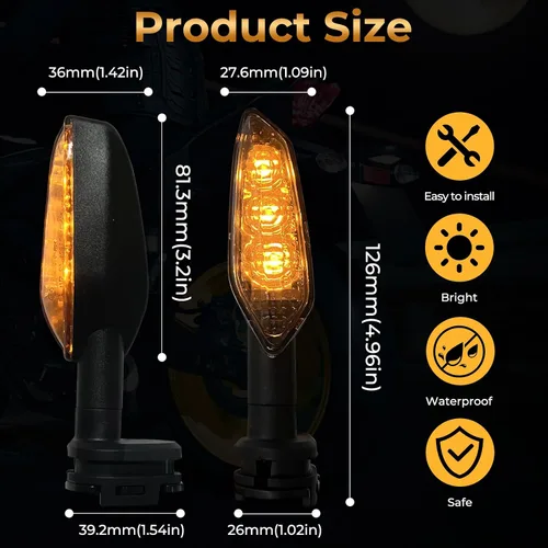 Vista 6 de Luces de señal de giro para motocicletas, compatibles con Yamaha YZF R6 R1 R3 R7 MT09 MT07 Tenere 700 XJ6 Tracer 900 FZ25 FZ6 FZ1 MT-03