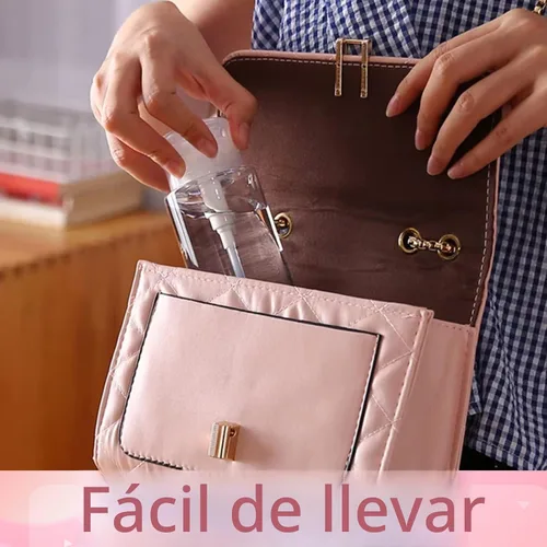 Vista 6 de Paquete de 3 dispensadores de bomba de empuje hacia abajo, botellas vacías de tapa de presión, recipientes para quitaesmalte de uñas, removedor