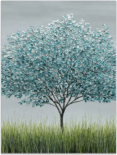 Vista 7 de VOCBAN Naturaleza árbol de la vida imágenes abstractas lienzo pintura grande moderno lienzo arte de pared árboles coloridos sala de estar decoración