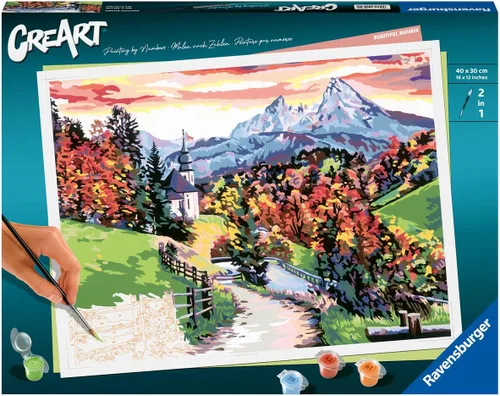 Vista 2 de Ravensburger CreArt Beautiful Baviera - Kit de pintura por números para adultos, pintura de artes y manualidades para edades de 14 años en adelante