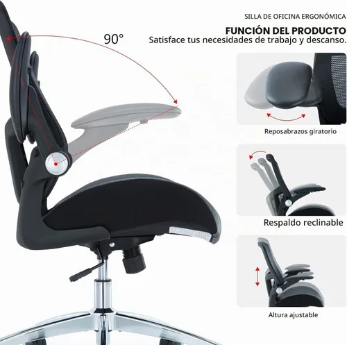Vista 8 de Silla de oficina ergonómica de escritorio, 400 libras, grande y alta, resistente, cojín de espuma de modelado 3D ancho y suave, silla de escritorio