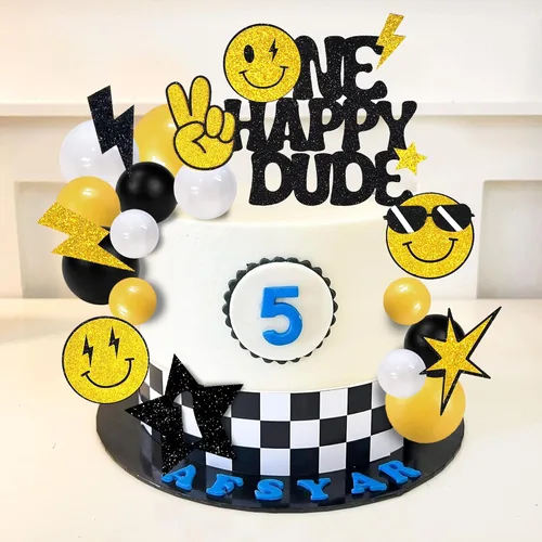 Vista 4 de 24 adornos para tartas de 1er cumpleaños, decoración hippie para cupcakes para boda, suministros de revelación de género (estilo 1)