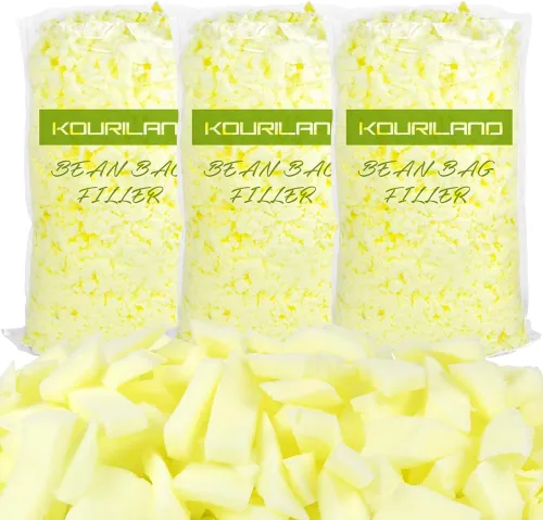 Vista 11 de Relleno de puf de 5 libras, relleno de espuma viscoelástica triturada, relleno de puf, relleno de puf para sofá, animales de peluche, cama de perro
