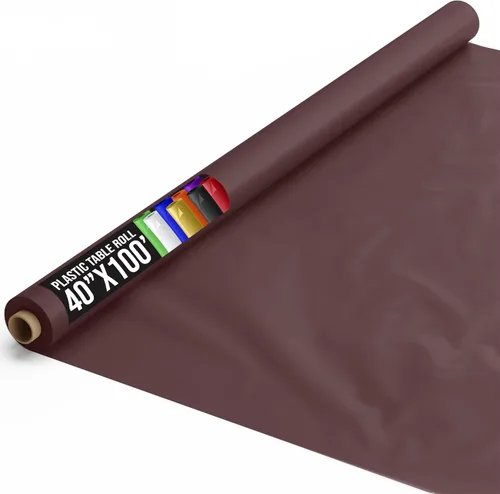 Vista 90 de Exquisito rollo de mantel de mesa de plástico aqua de Party Solids 4 piezas 40" X 300' Rollo de mantel de mesa de plástico - Rollos de mantel