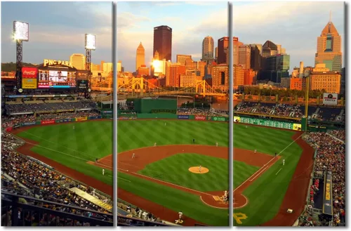 Vista 26 de TUMOVO Arte de pared en lienzo para estadio deportivo, arte de pared de campo Wrigley en Chicago, pinturas de Chicago, impresiones sobre lienzo