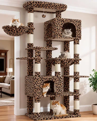 Vista 17 de Heybly Árbol para Gatos para Gatos Grandes de 20 libras de Servicio Pesado, Torre para Gatos XXL de 60 pulgadas para Gatos de Interior, Condominio