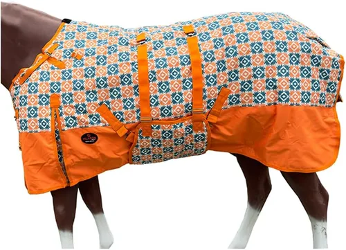 Vista 22 de HILASON Manta de Caballo de Poly Impermeable de Invierno 1200D con Envolvente de Vientre Mantas de Exterior para Caballos Vino