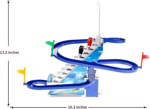 Vista 7 de PowerTRC Juego de deslizamiento de pingüino de 13 pulgadas, Jolly Penguin Race Escalera Escalera de pista deslizante para niños pequeños