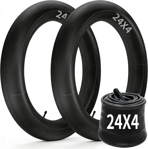 Vista 8 de 2 Pack of Fat Tire Bike Inner Tubes, 20/24/26 X4.0 Heavy Duty Bike Tube, Inner Tube with 32mm Schrader Valve for Snow Mountain Bike E-Bike
