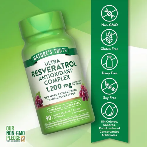 Vista 3 de Nature's Truth Resveratrol Complejo 90 Cápsulas