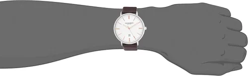Vista 4 de Akribos AK935 - Reloj de pulsera para hombre, diseño de cuadros con esfera texturizada con ventana de fecha