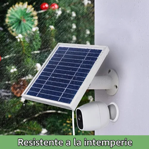 Vista 4 de iTODOS Panel solar compatible con cámaras Arlo Pro y Arlo Pro2, cable de alimentación de 11.8 pies y montaje ajustable (paquete de 2, plateado)