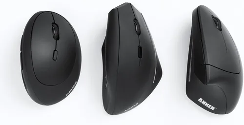 Vista 4 de Anker CE100 mouse vertical alámbrico con cable USB, óptico y ergonómico de 1000 a 1600 ppp con 5 botones
