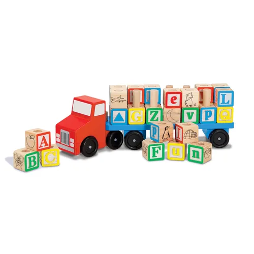 Vista 4 de Melissa & Doug Bloques de alfabeto camión de madera juguete educativo