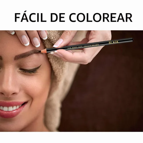 Vista 6 de Kit de maquillaje para tatuar cejas y suministros de microblading con lápices de cejas resistentes al agua - Permanentes, en 5 colores, lápices de 6