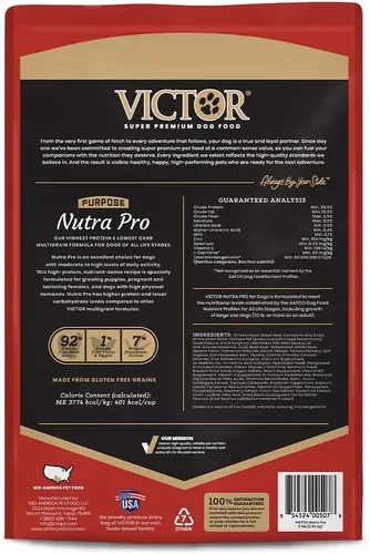 Vista 3 de VICTOR Purpose Nutra Pro - Alimento seco para perros, alto contenido