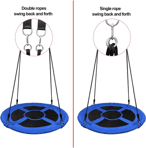 Vista 3 de Columpio de árbol de 40 pulgadas para niños, capacidad de peso de 900 libras, con correas ajustables para colgar, para interiores y exteriores