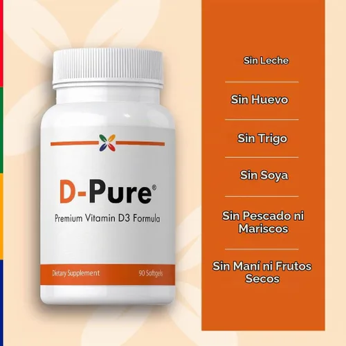 Vista 5 de Stop Aging Now - Cápsulas blandas de suplemento de vitamina D3 D-Pure (5000 UI) - 90