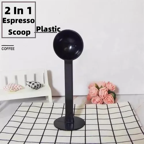 Vista 4 de Cuchara de café de plástico para café con cucharada de medición de manipulación Cuchara de medición de manipulación multifunción de doble propósito
