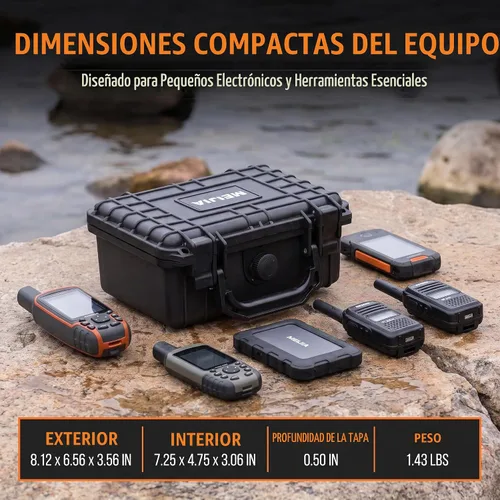 Vista 2 de MEIJIA Funda protectora impermeable IP67 portátil para todo tipo de clima, funda rígida, funda para cámara con espuma personalizable, para uso