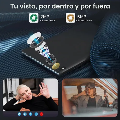 Vista 5 de Tablet de 7 pulgadas, Tablet Android con, 2GB+32GB+1TB (Expandible), Quad-Core, BT, Wi-Fi, Educativa, Música, Cámara Dual