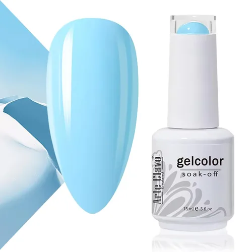 Vista 50 de Arte Clavo Pearlescent Nude Gel Nail Polish 15ml - HEMA Free Soak off UV LED Nail Gel for Manicure, DIY Nail Art, Home Salon Use 11029